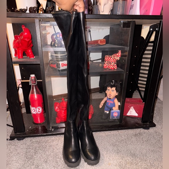 BAMBOO Black Knee-High Boots - Picture 2 of 6
